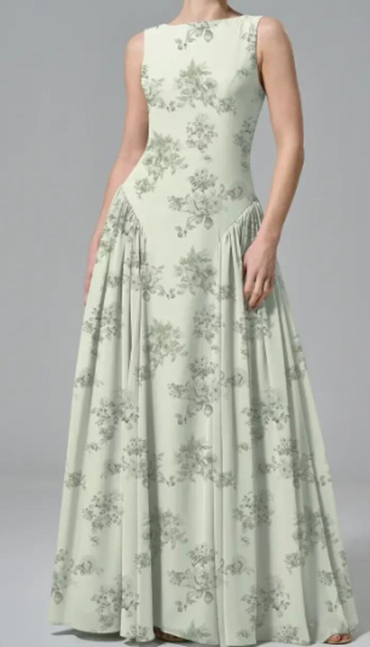 AW BRIDAL 4 S chiffon Pistachio green pinoy Claudine formal maxi dress NEW 0B18